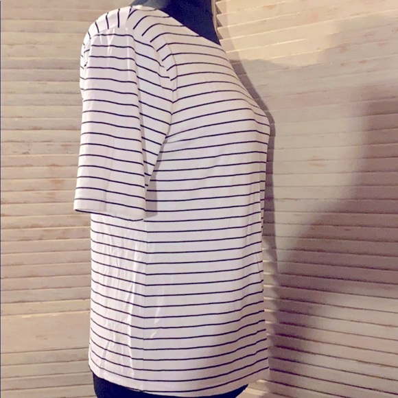 a pnew day white black stripes blouse size _L - Picture 3 of 8